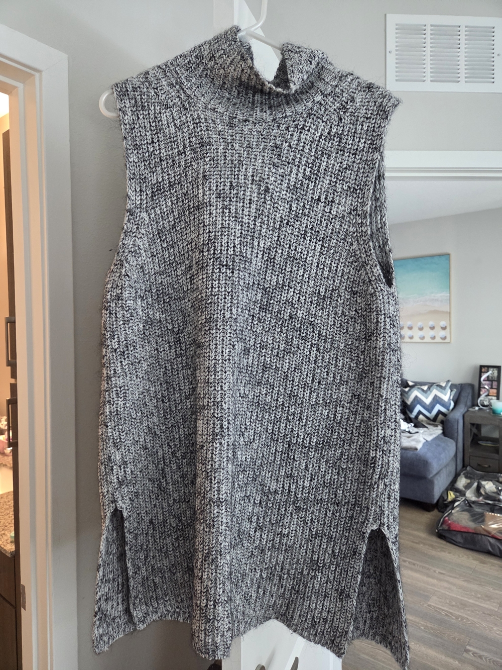 Alexander Wang Gray Sleeveless Turtleneck Knit Tunic L/XL